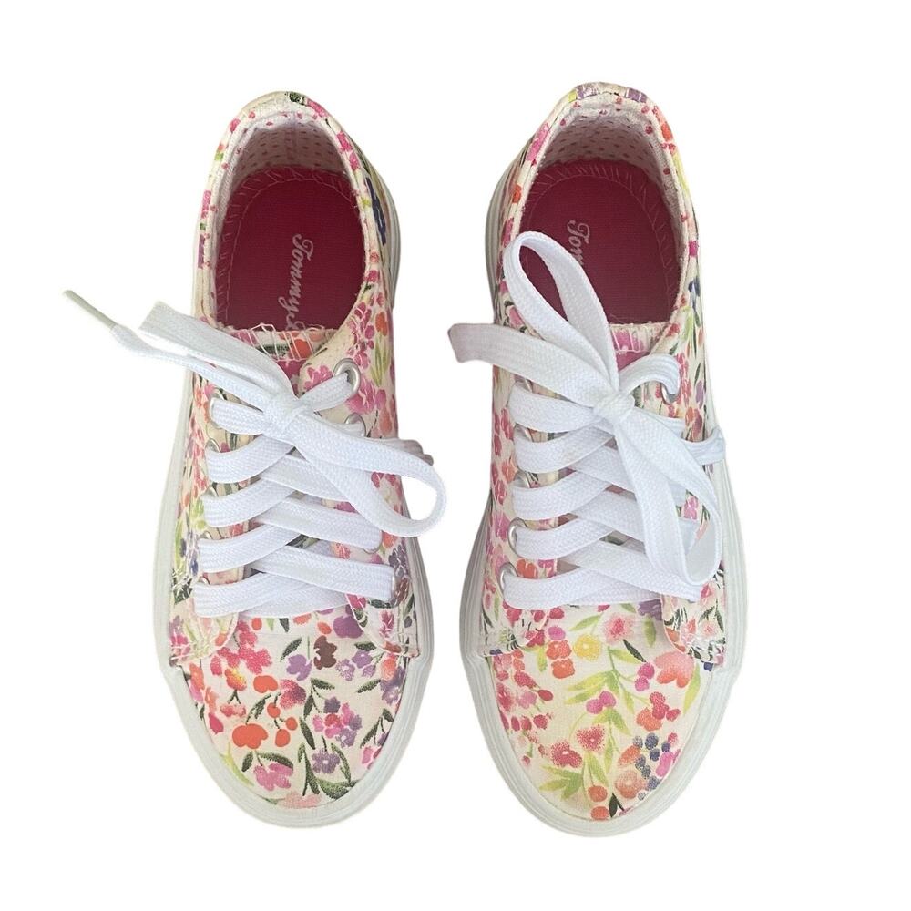 Tommy Bahama Kids Girls Floral Print Sneakers Size 11 Shoes Flowers Cottagecore